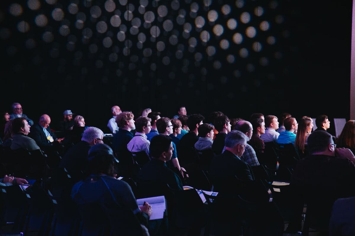 Audience seated during a lecture